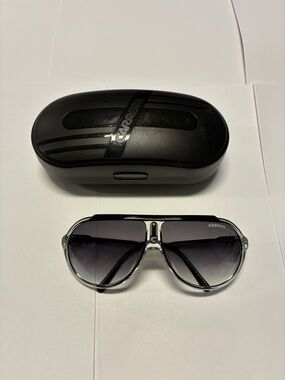 Carrera Clear  Aviator Sunglasses with Black Gradient Lenses made in Slovenia